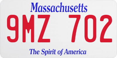 MA license plate 9MZ702