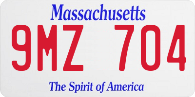 MA license plate 9MZ704