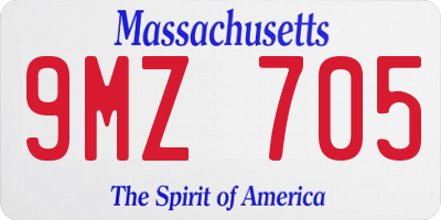 MA license plate 9MZ705