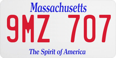 MA license plate 9MZ707
