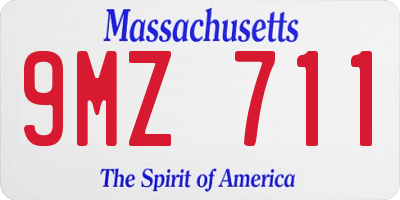 MA license plate 9MZ711
