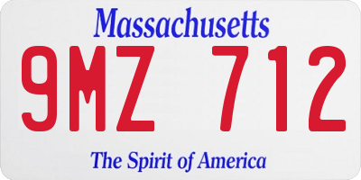 MA license plate 9MZ712