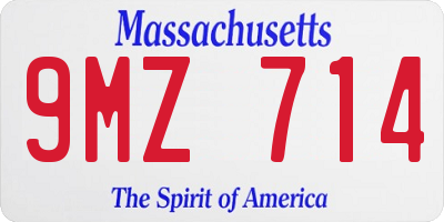 MA license plate 9MZ714