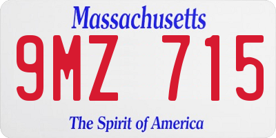 MA license plate 9MZ715