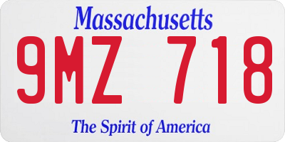MA license plate 9MZ718