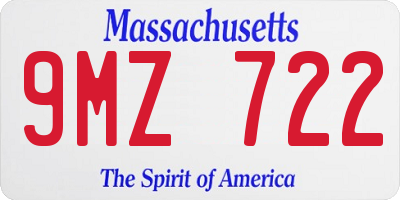 MA license plate 9MZ722
