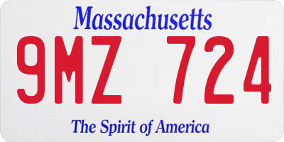 MA license plate 9MZ724