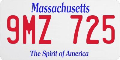 MA license plate 9MZ725