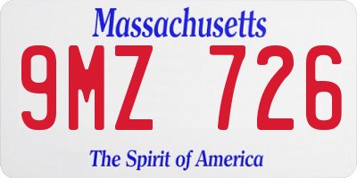 MA license plate 9MZ726