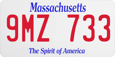 MA license plate 9MZ733