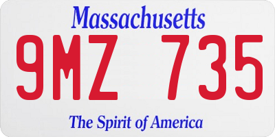 MA license plate 9MZ735