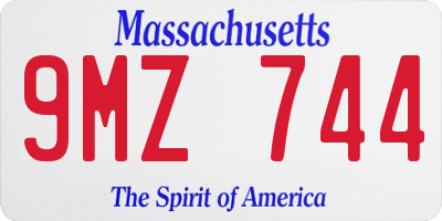 MA license plate 9MZ744