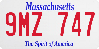 MA license plate 9MZ747