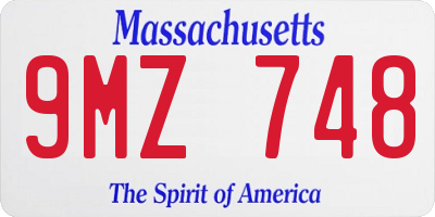 MA license plate 9MZ748