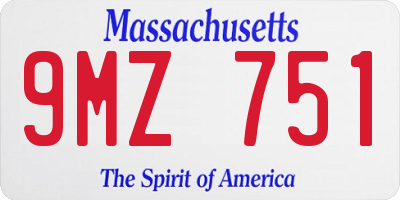 MA license plate 9MZ751
