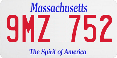 MA license plate 9MZ752