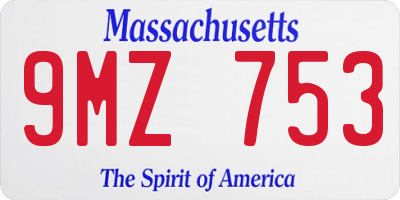 MA license plate 9MZ753