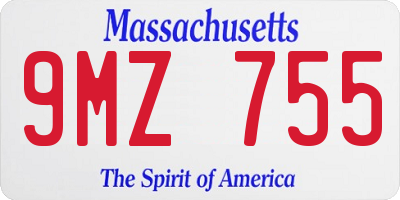 MA license plate 9MZ755