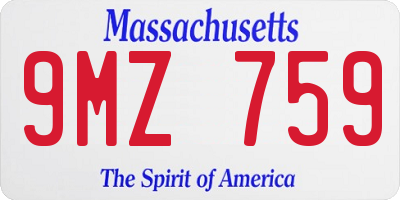 MA license plate 9MZ759