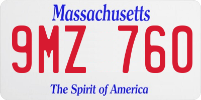 MA license plate 9MZ760