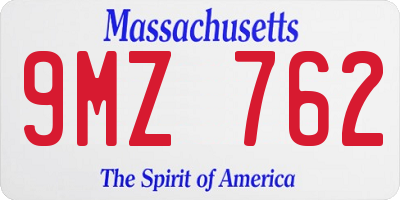 MA license plate 9MZ762