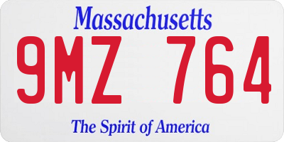 MA license plate 9MZ764