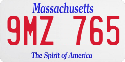 MA license plate 9MZ765