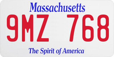 MA license plate 9MZ768
