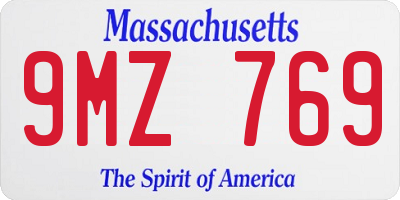 MA license plate 9MZ769