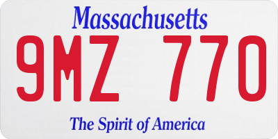 MA license plate 9MZ770