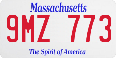 MA license plate 9MZ773
