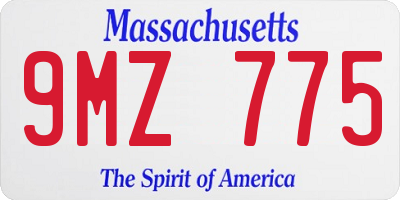 MA license plate 9MZ775