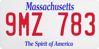 MA license plate 9MZ783