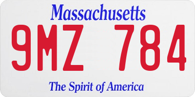 MA license plate 9MZ784