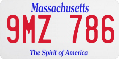 MA license plate 9MZ786