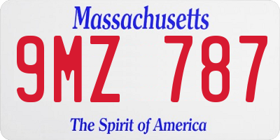 MA license plate 9MZ787