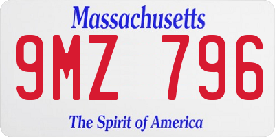 MA license plate 9MZ796