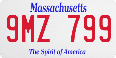 MA license plate 9MZ799
