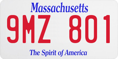 MA license plate 9MZ801