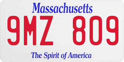 MA license plate 9MZ809