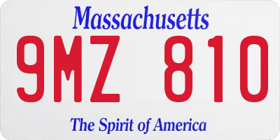 MA license plate 9MZ810