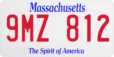 MA license plate 9MZ812