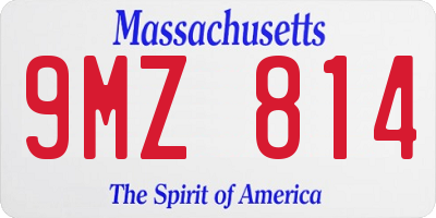 MA license plate 9MZ814