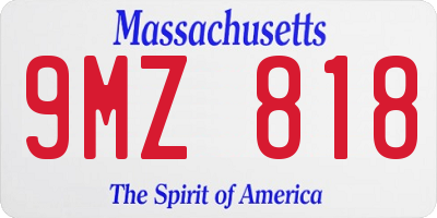 MA license plate 9MZ818
