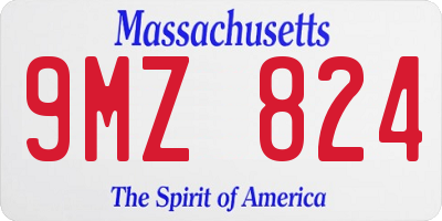 MA license plate 9MZ824