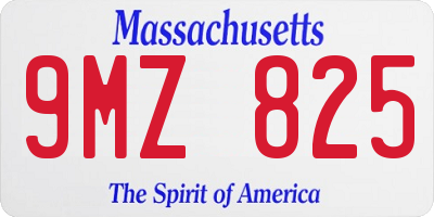 MA license plate 9MZ825