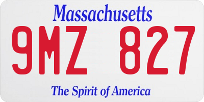 MA license plate 9MZ827