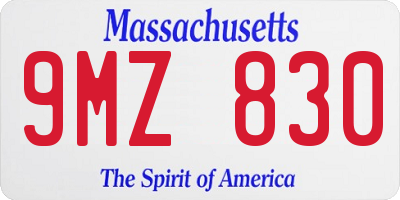 MA license plate 9MZ830
