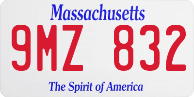 MA license plate 9MZ832