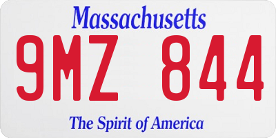 MA license plate 9MZ844